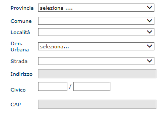 Selezione Anagrafica Indizzo