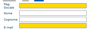 Ragione Sociale ed Email